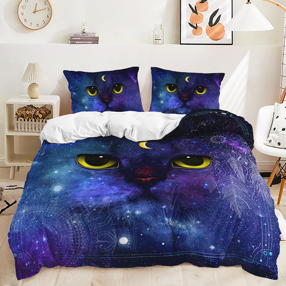 

Набор стеганого одеяла для питомца кошки из трех частей Комплект постельного белья из двух частей Цифровой печати Набор Партия 135 * 200 (two-piece set) 90g