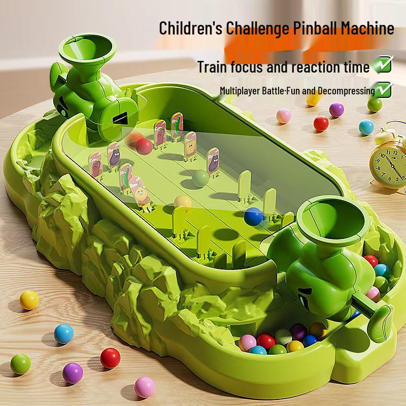 Children's Pinball Double Shooting Game Machine - Elastic Toy for Concentration Training