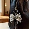 High Quality Metal Silver Bowknot Keychain Featuring Glossy Finish Bag Decoration for Sturdy Bag Phone Decors Use