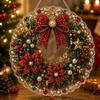 5D Christmas Diamond Painting Set Acrylic Round Board Xmas Acrylic Pendant Pearl Painting Kit  Gift