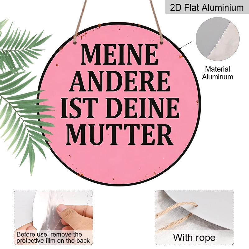 2D Flat German Retro Aluminum Wall Decorations in Various Sizes. A Humorous "My Other Half Is Your Mom" Slogan Makes for A Funny Gift for Friends
