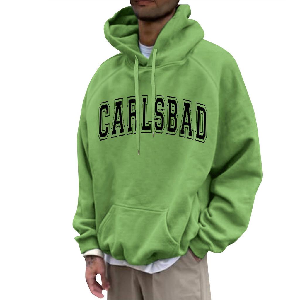 Herre Løs Trykket Hettegenser Herre Casual Mote Sport Raglanermer Genser