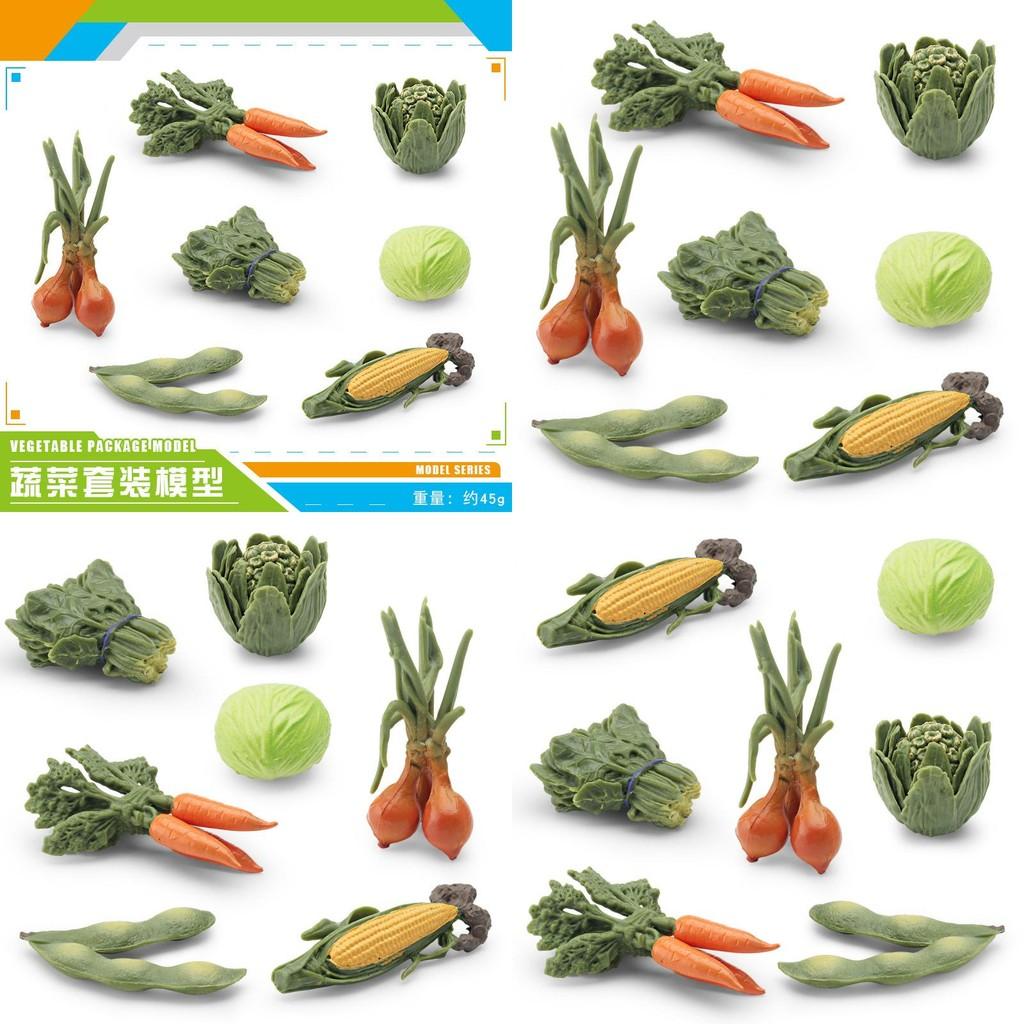Realistic 7 Piece Vegetable Set Model Includes Spinach Carrot Corn Cabbage Onion Edamame Crafted From Durable Pvc
