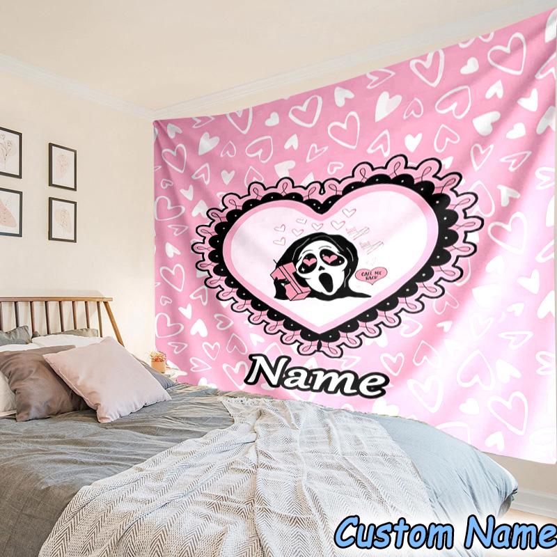 Custom Name Tapestry Horror Characters Tapestry, Unique Design Tapestry, Suitable for Bedroom,Livingroom, Playroom,Heartwarming Fan Holiday Gifts