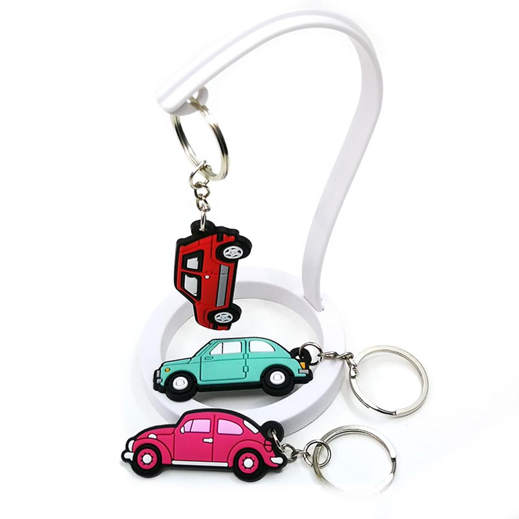 Keychain Car Shape Double-Side Cartoon Key Ring Multi Kinds Theftproof Safety Metal Clasp Holder Accessory Keys Wallet