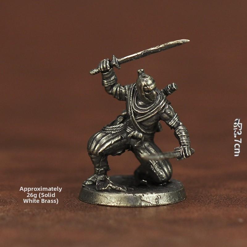 New Metal Chess Piece Samurai Ninja Ancient Soldier Model Toy Desktop Game Gift Display Piece Static Action Figure Collectible