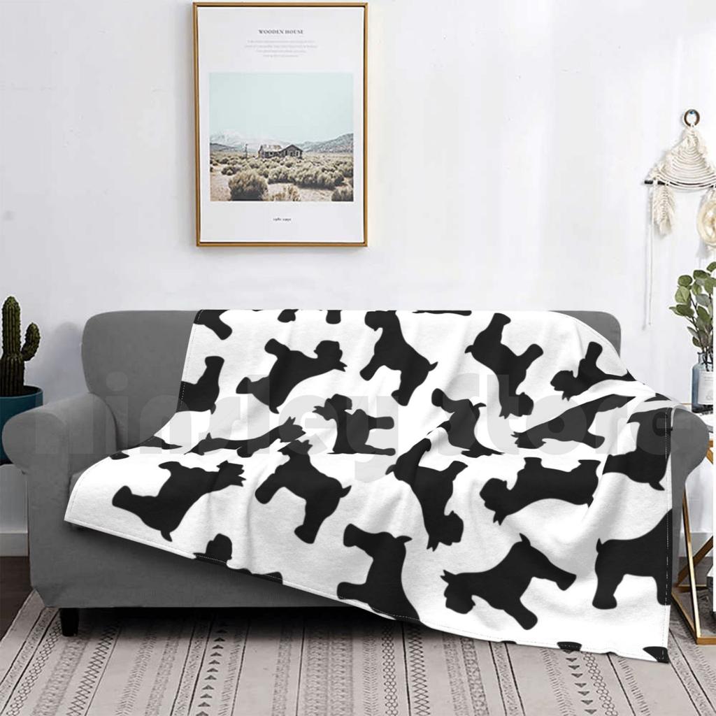 Tiny Black Schnauzers Blanket For Sofa Bed Travel Schnauzer Schnauzers Terrier Terriers Dog Dogs Breed German
