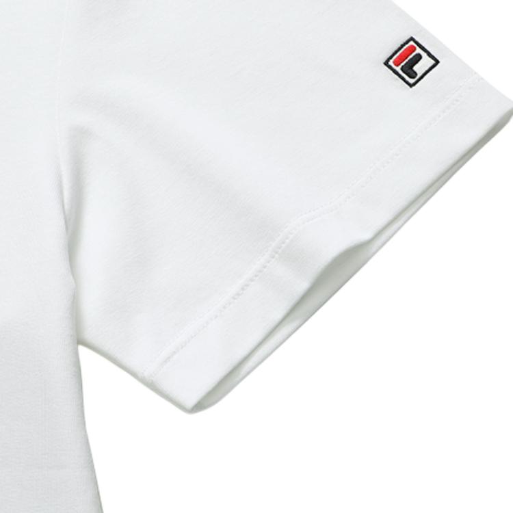 Fila Breathable Knit Short Sleeve T-Shirt Women Tops White F11W218104FWT