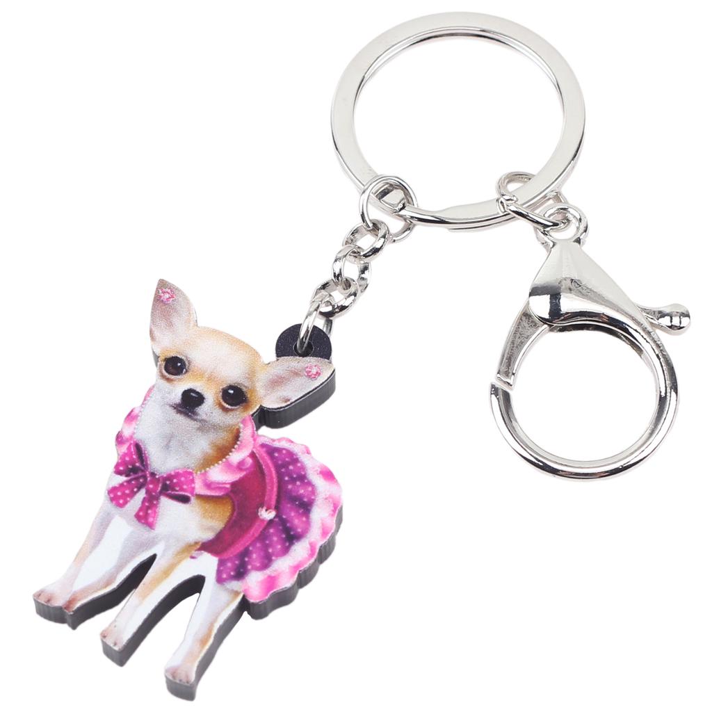 Chihuahua Dog Key Chains Cute Pet Lover Keychain Handbag Keyring Women's Jewelry Chihuahua Dog Key Chains Cute Pet Lover Keychain Handbag Keyring Women's Jewelry