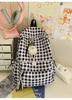Schoolbag Cute Schoolbag Female Junior High School Mori Backpack Niche High Value Small Fresh Ins Plaid Light Multi-compartment Backpack