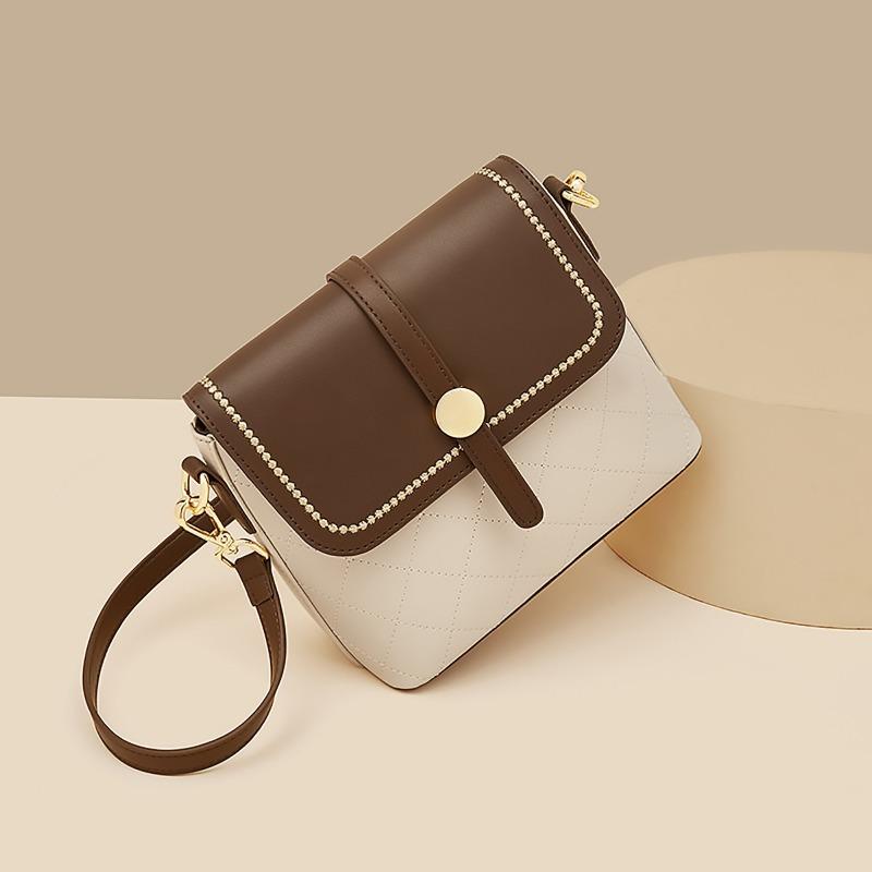 Bolsa de Couro Bovino de Duas Camadas Bolsa All-in-one para Celular Bolsa de Axila para Mulheres Bolsa Transversal de Ombro Único para Mulheres