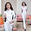 Casual Sports Suit Women's Spring and Autumn Fashion Western Style Slimming Stand-up Collar Sweater Wide-leg Pants Two-piece Suit