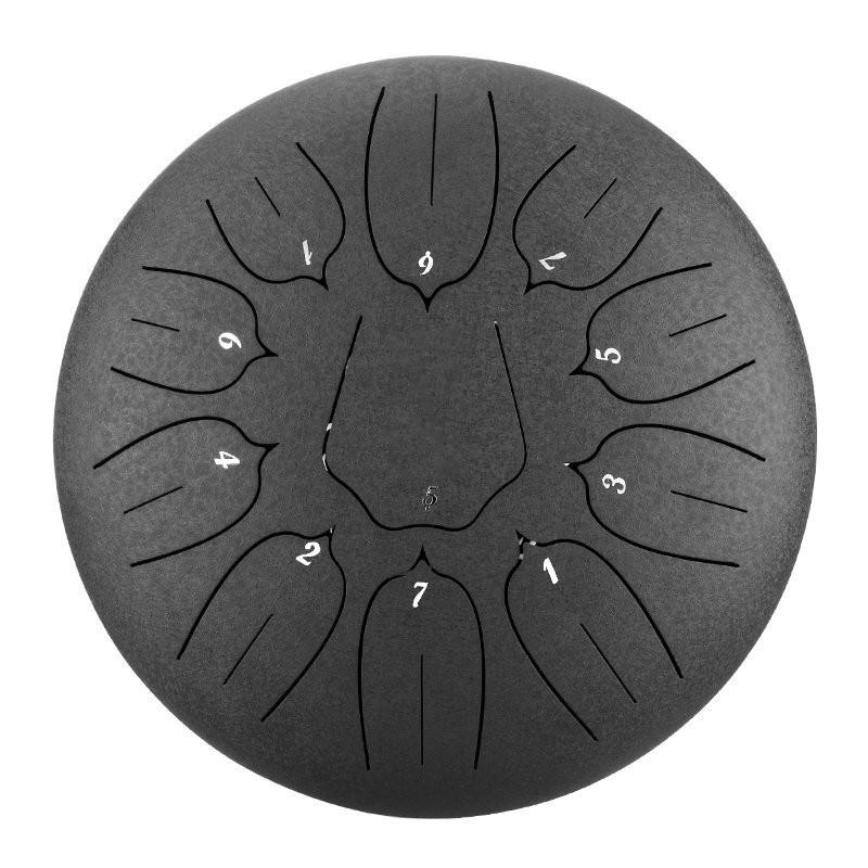 Hluru Glucophone Steel Tongue Drum10 Inch 11 Notes Tank Drum Key Handpan with Carry Bag for Meditation Musical Instrument