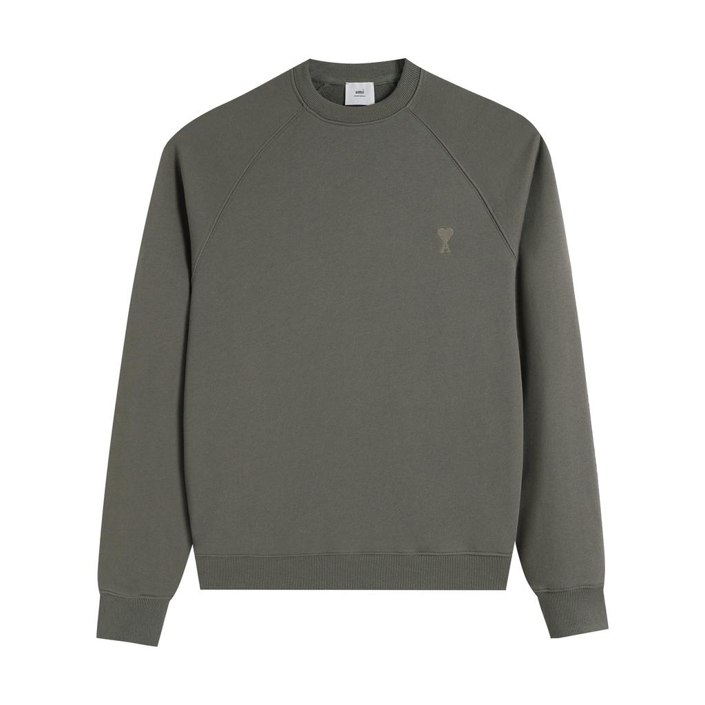212 AMI 2025 Autunno/Inverno Nuova Collezione Felpa con Cappuccio Girocollo in Cotone di Alta Qualità Ricamata Piccola Amore con Stesso Colore del Tessuto per Coppie