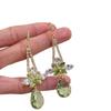 "Green" New Chinese Retro Green Flower Water Drop Fringed Earrings High-end Light Luxury Temperament Earrings