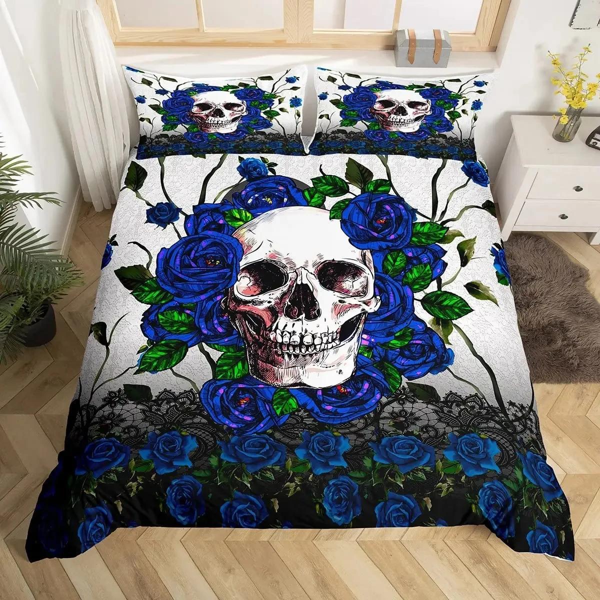 

Rose Duvet Cover Set, Rose From Blue Flame Print,Valentine s Day Duvet Cover Set, Comforter Cover Floral Bedding Set,Pillowcase EU Single 135x200cm
