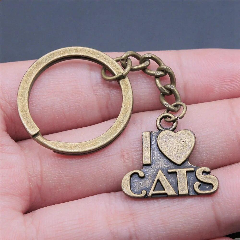 I Love Tags Keychains Decoration Popular Vintage Jewelry Ring Size 28Mm