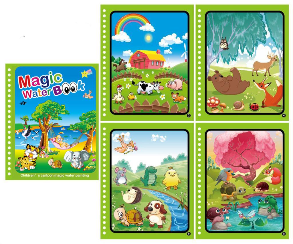 Kinder magisches Wassermalbuch wiederholbares Graffiti Puzzle Bild Szene Früherziehung kognitives Zuordnen für Kinder Malgeschenk