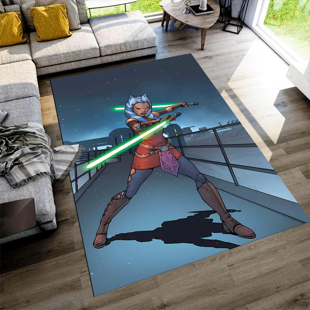 Star Wars Carpet Perfect for Foyer Dining Room Living Rooms Bedrooms Anti-slip Rug Anime Office Decor Birthday Christmas Gift