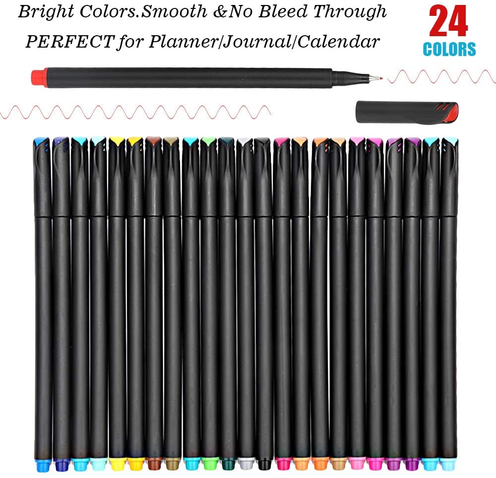 Journal Planner Pens Colored Pens Fine Point Bullet Pens 0.4mm Fineliner Color Pens for Drawing Writing Journaling Coloring Art School Office Suppl