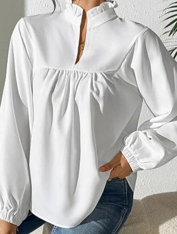 2026 European & American Women’s Casual Puff Sleeve Shirt - Spring/Autumn Collection
