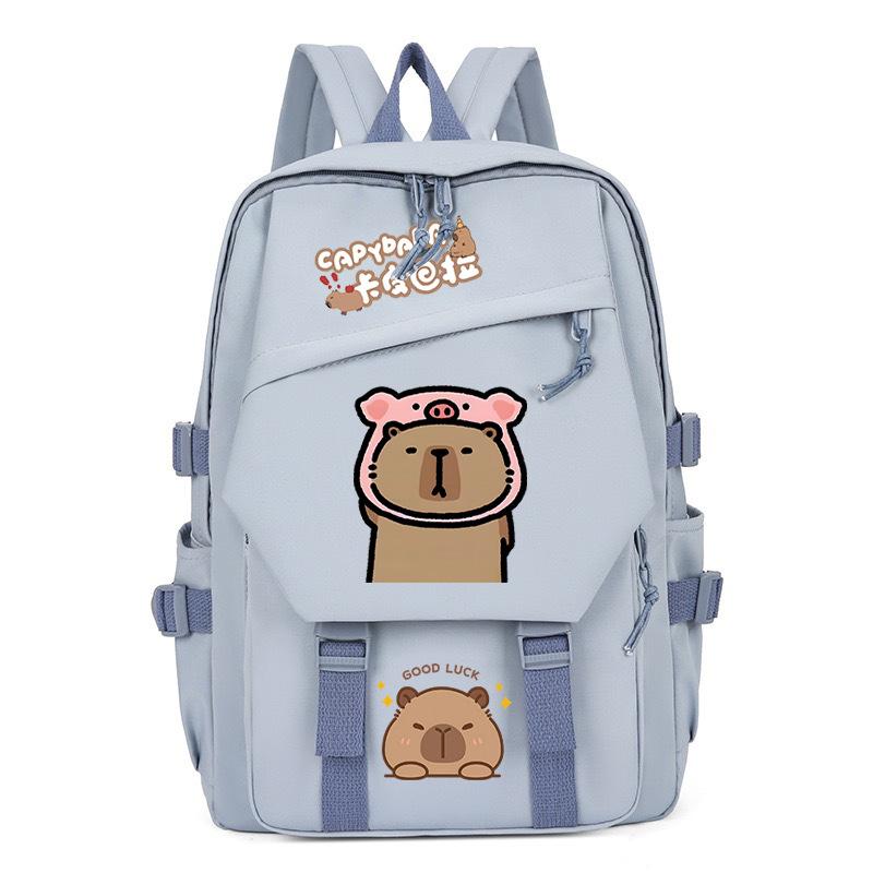 New Kapibara cute emoji print college light style primary and secondary school students spine bag