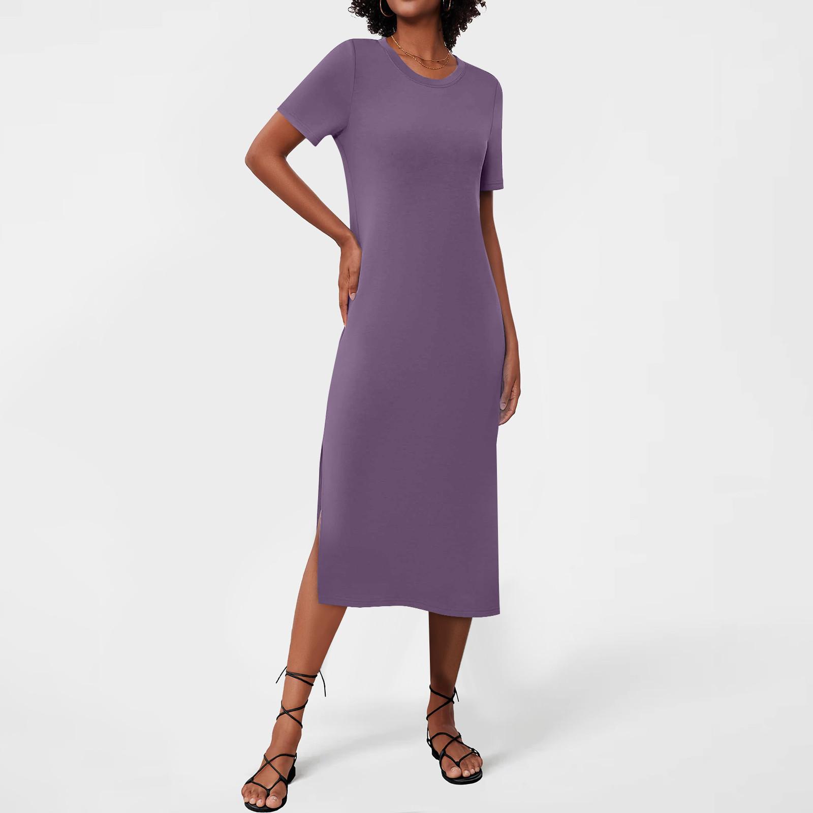 Женские струящиеся платья Женские летние платья Повседневные длинные платья с круглым — фото 6