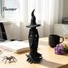 Spooky Resin Statue for Home Decor Halloween Witch Statue, Gothic Tree Figurine, Vintage Mysterious Bark Texture Art Dark Fantasy Ornament Tabletop,