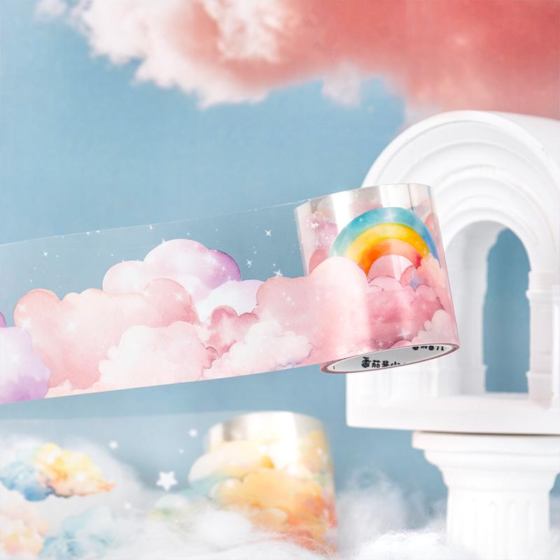 1roll/ Cloud Theme Theme Cute Cartoon Sticker DIY Decorative Material Collage Paper Scrapbooking Material Handmade  Diary Album