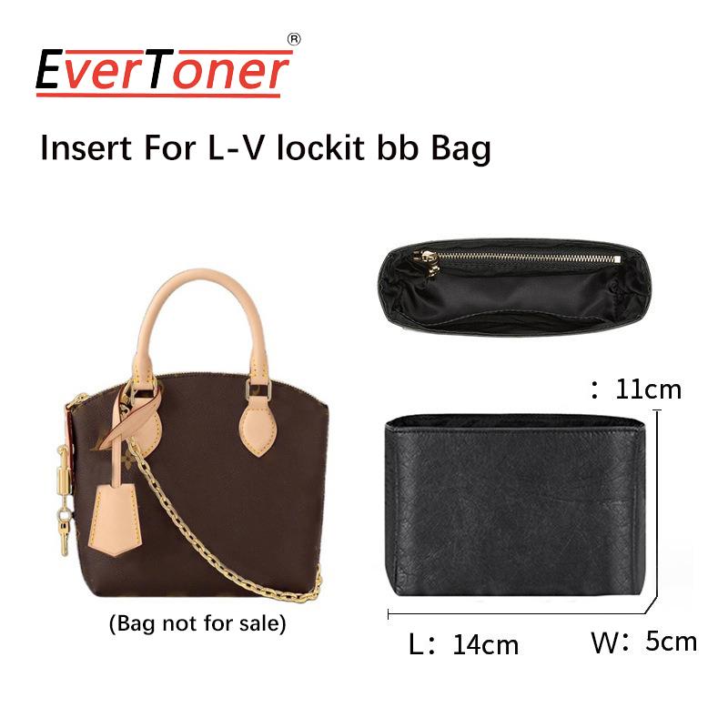 

EverToner DuPont paper Insert Liner Purse Organiser Handbag Makeup Internal Bag For L-lockit bb Handbag Storage Bag accessories чёрный