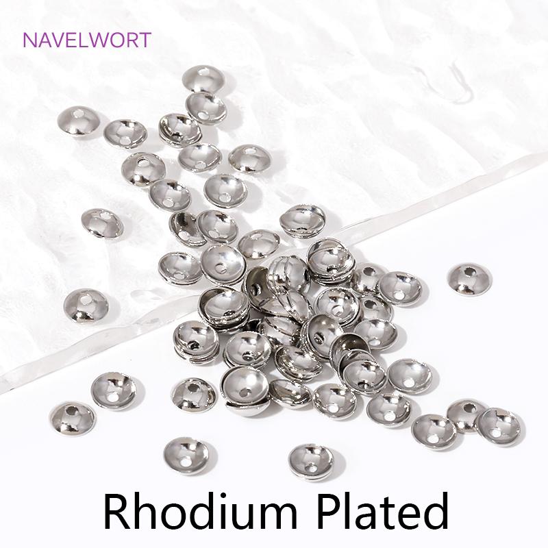 

50/100pcs 3-4mm 14K Gold Plated Brass Round Bead Caps Spacer Beads For Jewelry Making DIY Bracelet Necklace Making Accessories 3mm-50 pieces