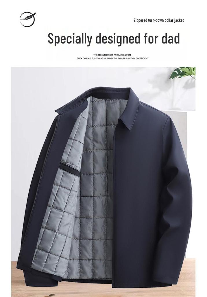 Men's Spring-Autumn Casual Jacket - Mid-aged & Elderly High-end Business Coat