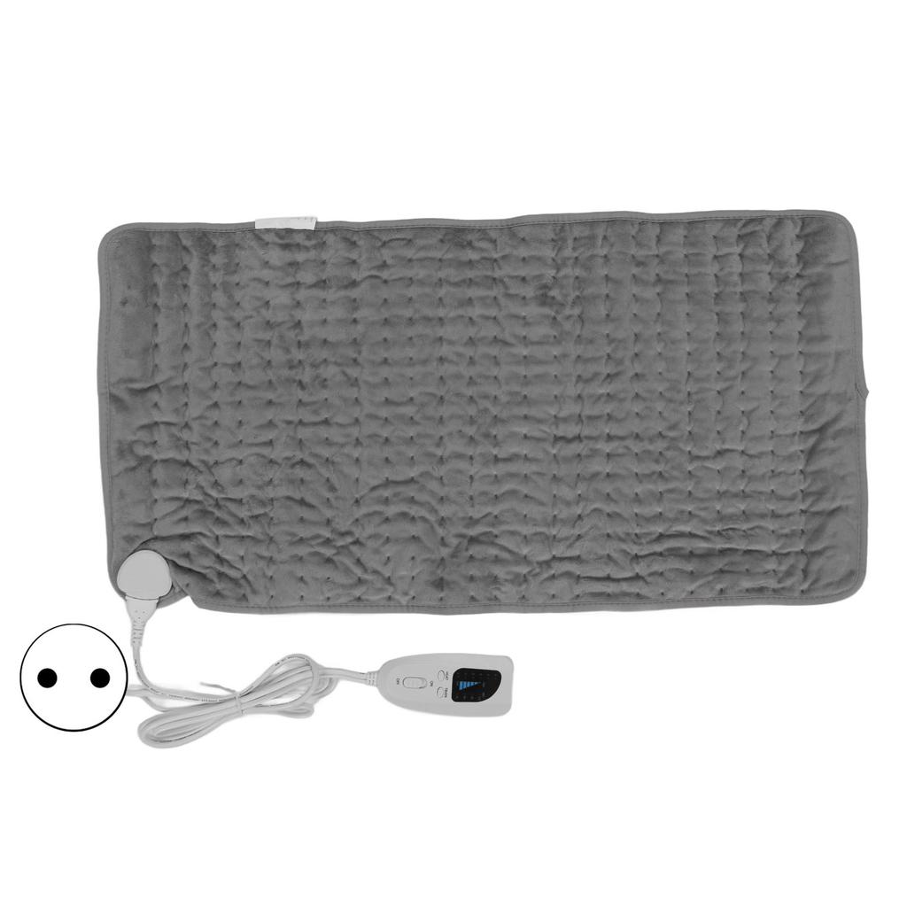 Electric Heating Pad Home Adjustable Neck Shoulder Soreness Relief Heated Pad Silver Gray 29.9 X 15.7 Inch EU Plug
