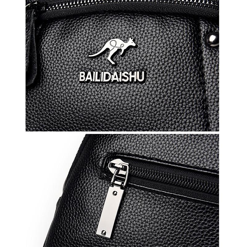 Women's Crossbody Bag, Water-Resistant Solid Color Square Shoulder Bag, Three Layer Zipper Closure Phone Purse Pouch for Women