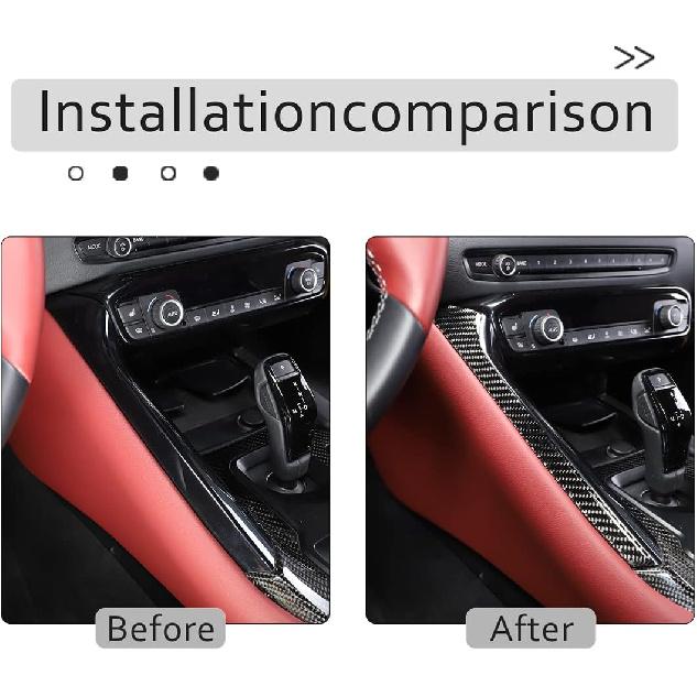 Soft Carbon Fiber Gear Shift Left Trim Strip Compatible with Toyota Supra GR A90 A91 MK5 2019-2026, Center Console Gear Shift Decorative Strip