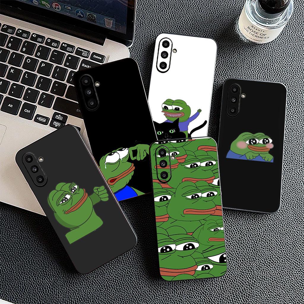 Funny Sad Frog Pepe Casing Phone Cover for Samsung Galaxy A05 A06 A14 A50 A51 A52 A12 A13 A23 A70 A07 A25 A26 M53 A56 Soft Case