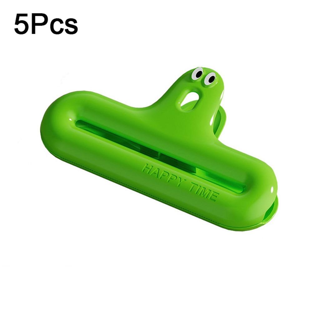 5Pcs ABS Kawaii Sealing Clip Moisture-proof Sealer Clamp Portable Milk Powder Bag Clip Snack Bag зелёный 1119₽