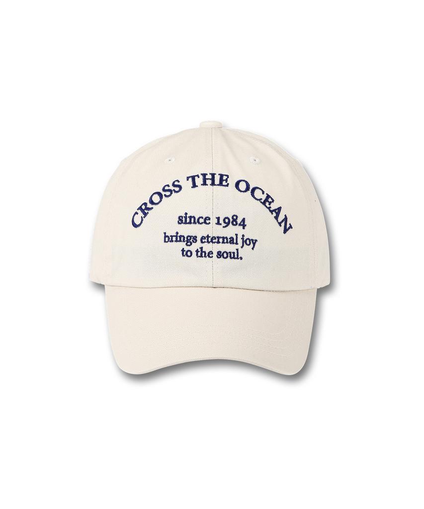 DOLPHIN WAVE APPAREL Dolphin Lettering Ball Cap Ivory