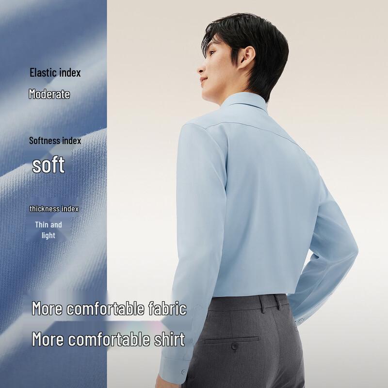 Hodo Men's Silk-Blend Modal Non-Iron Long Sleeve Shirt