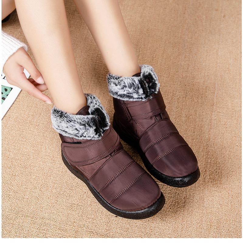 Warm Women's Snow Boots with Velcro Closure Waterproof Oversized Women's Boots Casual Women's Footwear