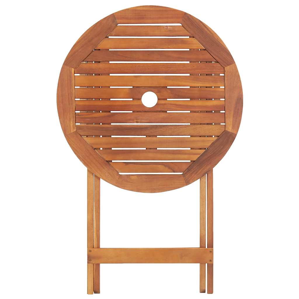 Klappbarer Gartentisch 60 x 75 cm Massives Akazienholz