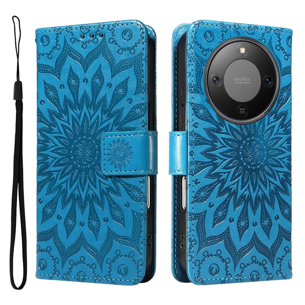 For Honor Magic8 Lite 5G/X9d 5G/X70 5G Leather Wallet Case Sunflower Imprinted Phone Cover