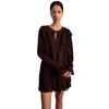 2025 Spring Women's Layered Crew Neck Mini Dress - European & American Style, Long Sleeve