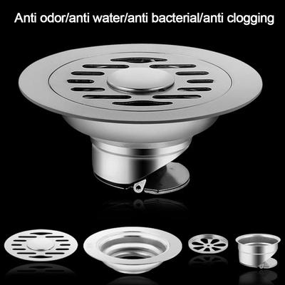 Stainless Steel Shower Floor Drain Anti-odor Sink Strainer Backflow Preventer Dual-purpose Floor Drain Dectable Drain Filter