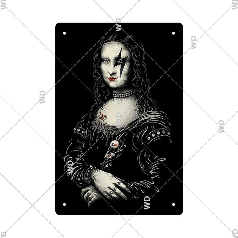 Vintage Mona Lisa Metal Tin Sign Retro Wall Art Home Decor Bar Pub Man Cave Gift