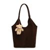 Suede bag women's large-capacity new spring and summer retro shoulder shopping bag commuter tote bag