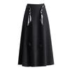 Winter 2025 High-Waisted A-Line Wool Skirt with Thick Hem - Mid-Length Slimming Casual Design