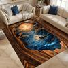 Multiple sizes Hollow tree stag blue river moonlight Print Carpet for Living Room Bedroom Sofa Home Decor Non-slip Mat Gift