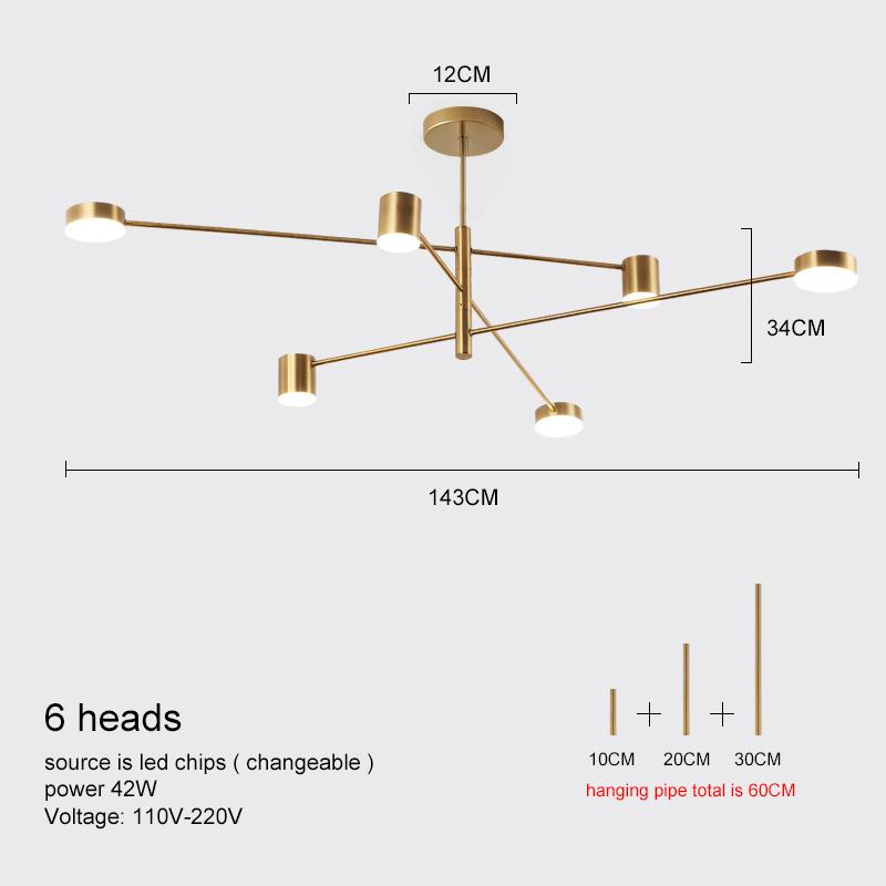 Modern Led Chandelier Lighting Fixture For Living Room Gold Black Art Restaurant Hanging Lamp Bedroom Home Lustres Suspension