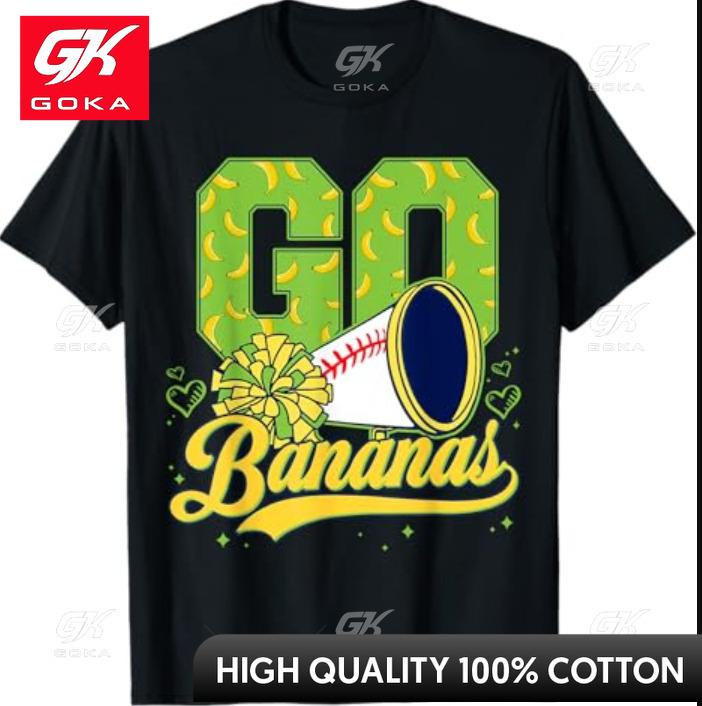 

Go Banana Cheering Banana Lover Graphic T Shirts Unisexs Clothing New in Tops Tees Cotton Women Funny Summer Tshrits 4XL